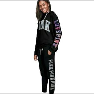 VS PINK RARE WATERCOLOR HOODIE & JOGGER SET